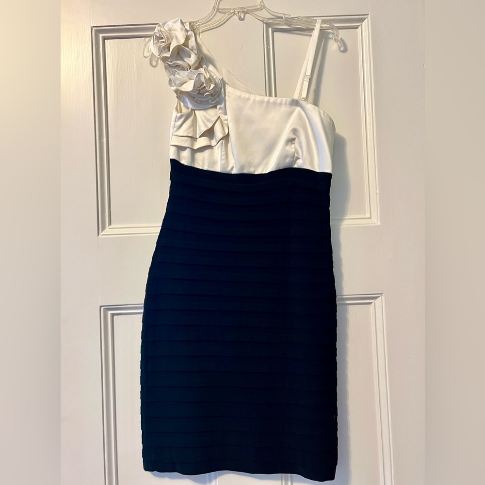 Black and ivory cocktail dress
